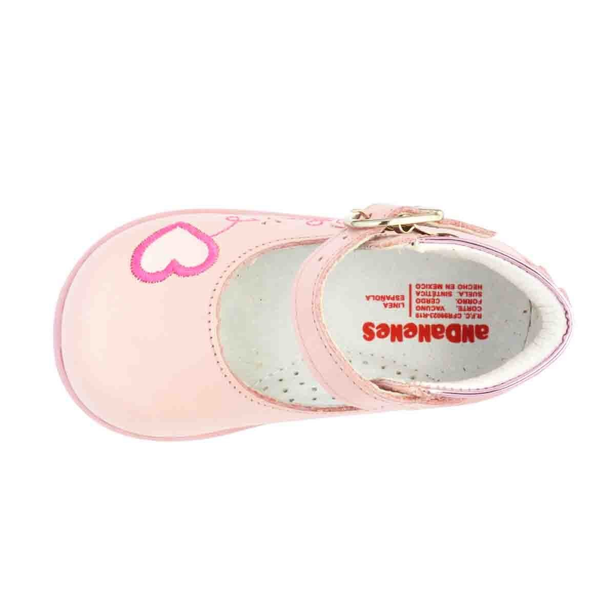 Zapatos Mary Jane Corazones y Hebilla Rosa Andanenes