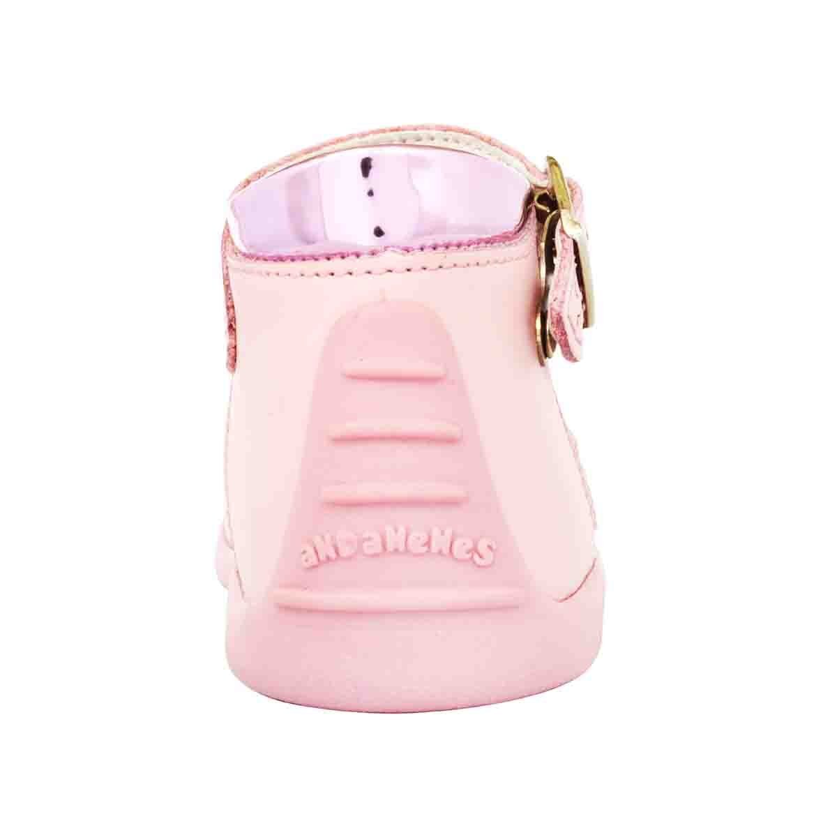 Zapatos Mary Jane Corazones y Hebilla Rosa Andanenes