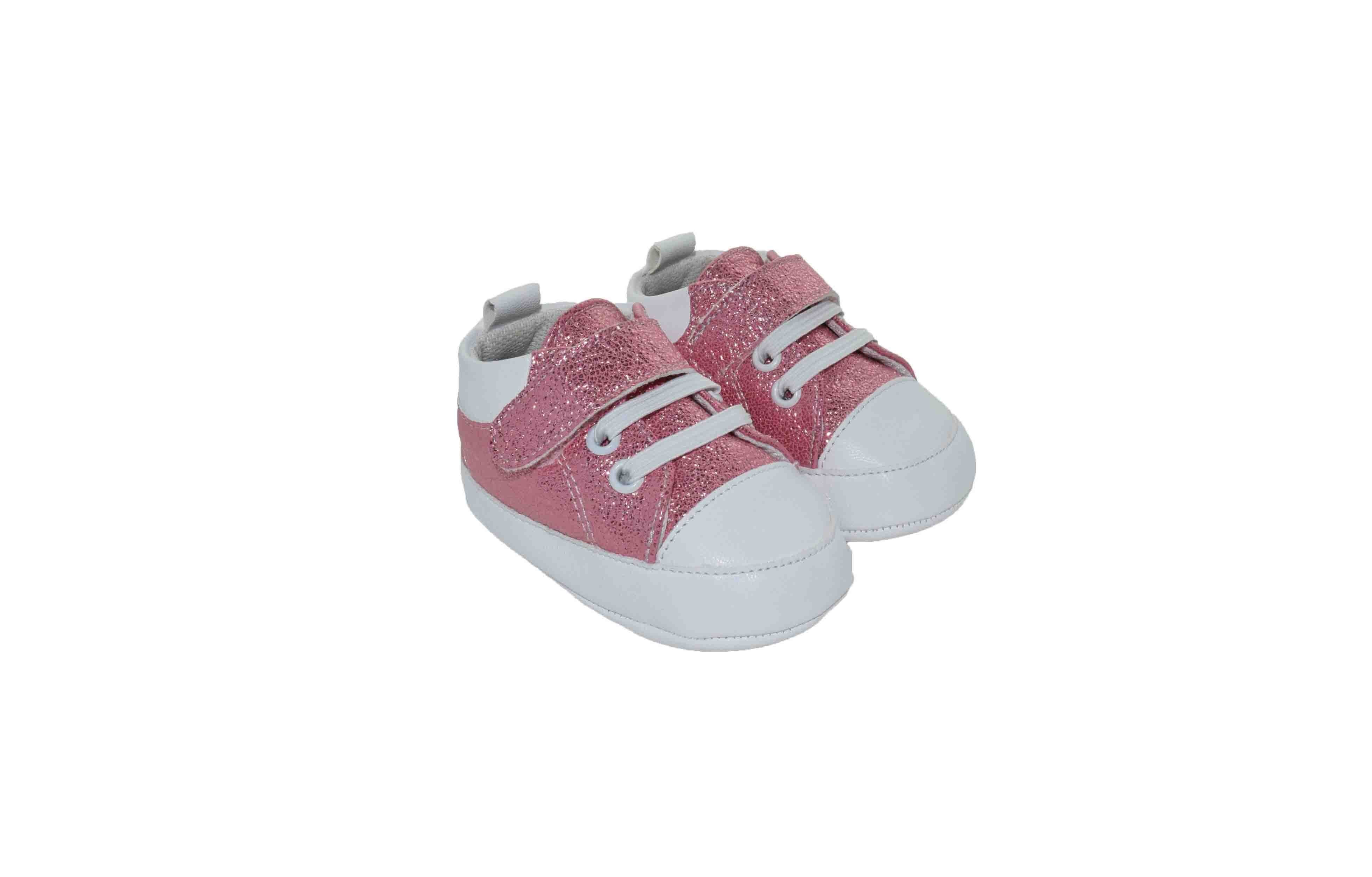 Tenis con Brillos y Velcro Rosa Melokoton para Niña