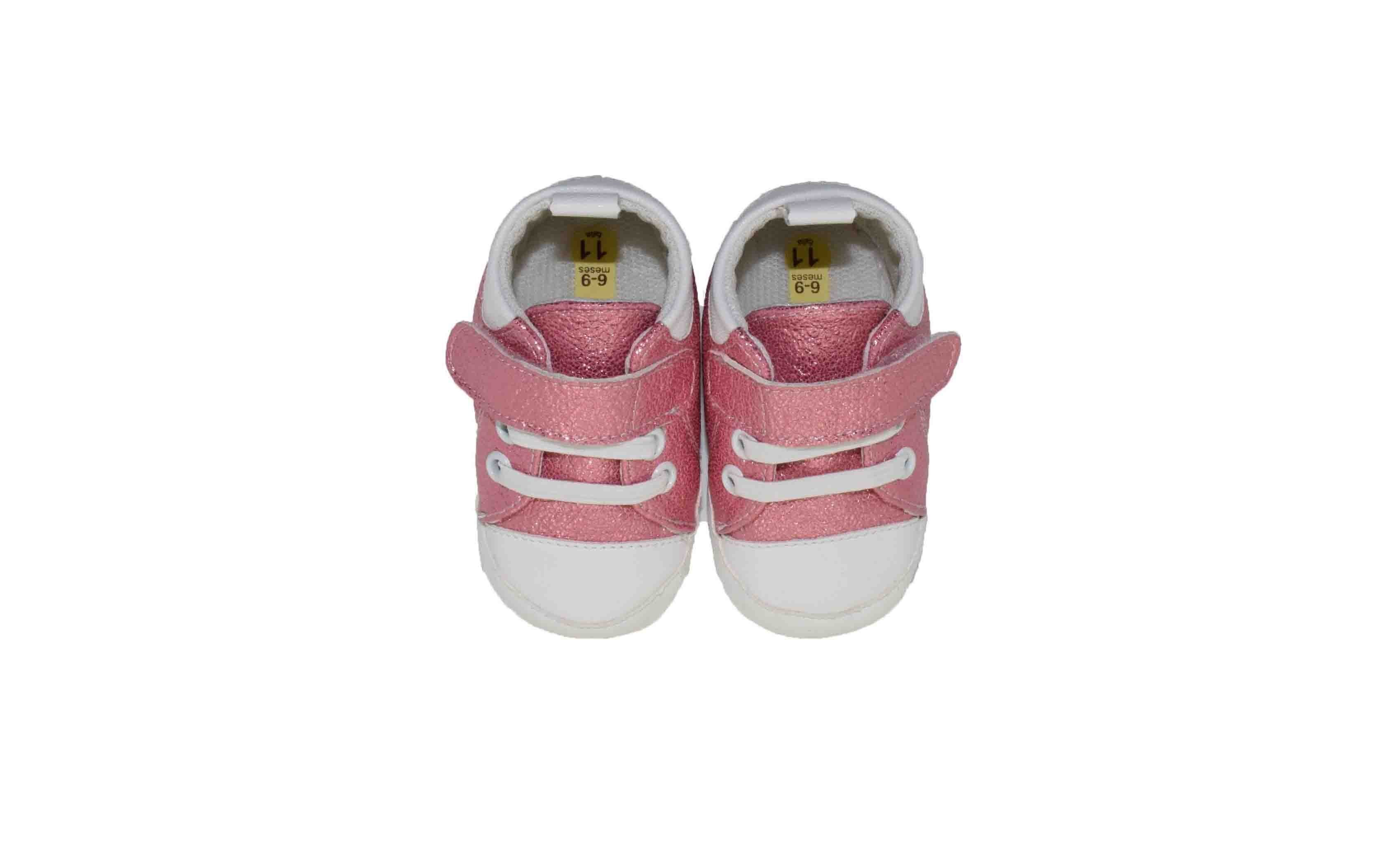 Tenis con Brillos y Velcro Rosa Melokoton para Niña