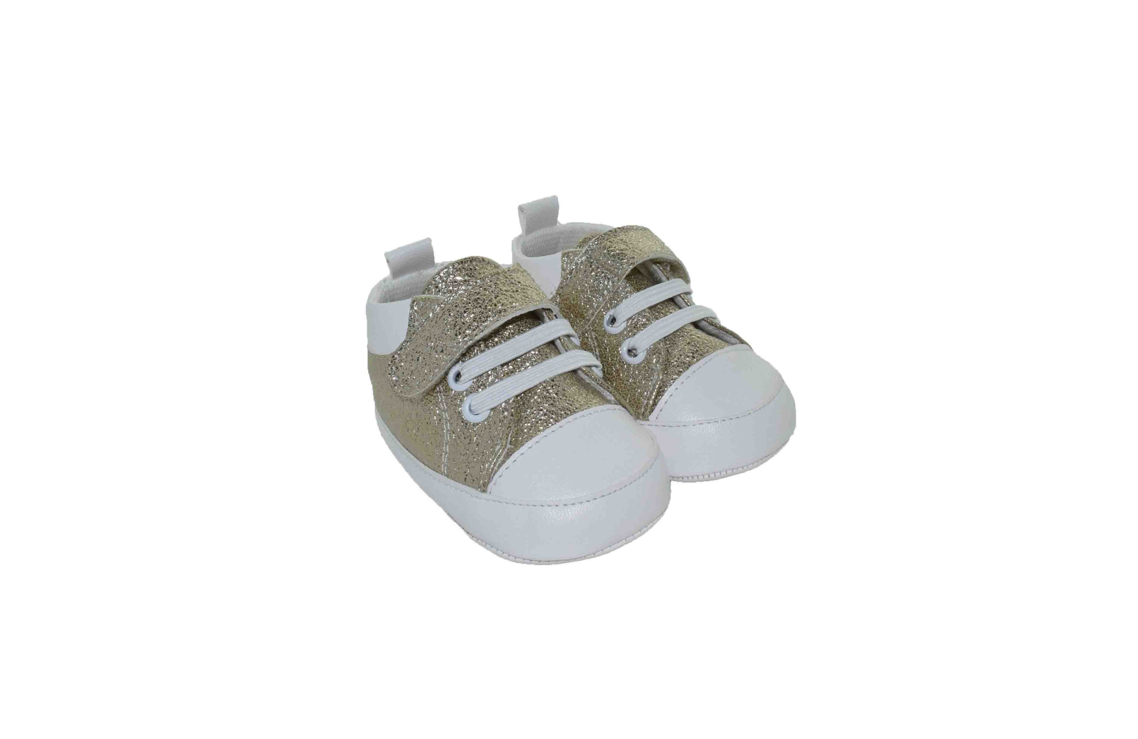 Tenis con Brillos y Velcro Oro Melokoton para Niña