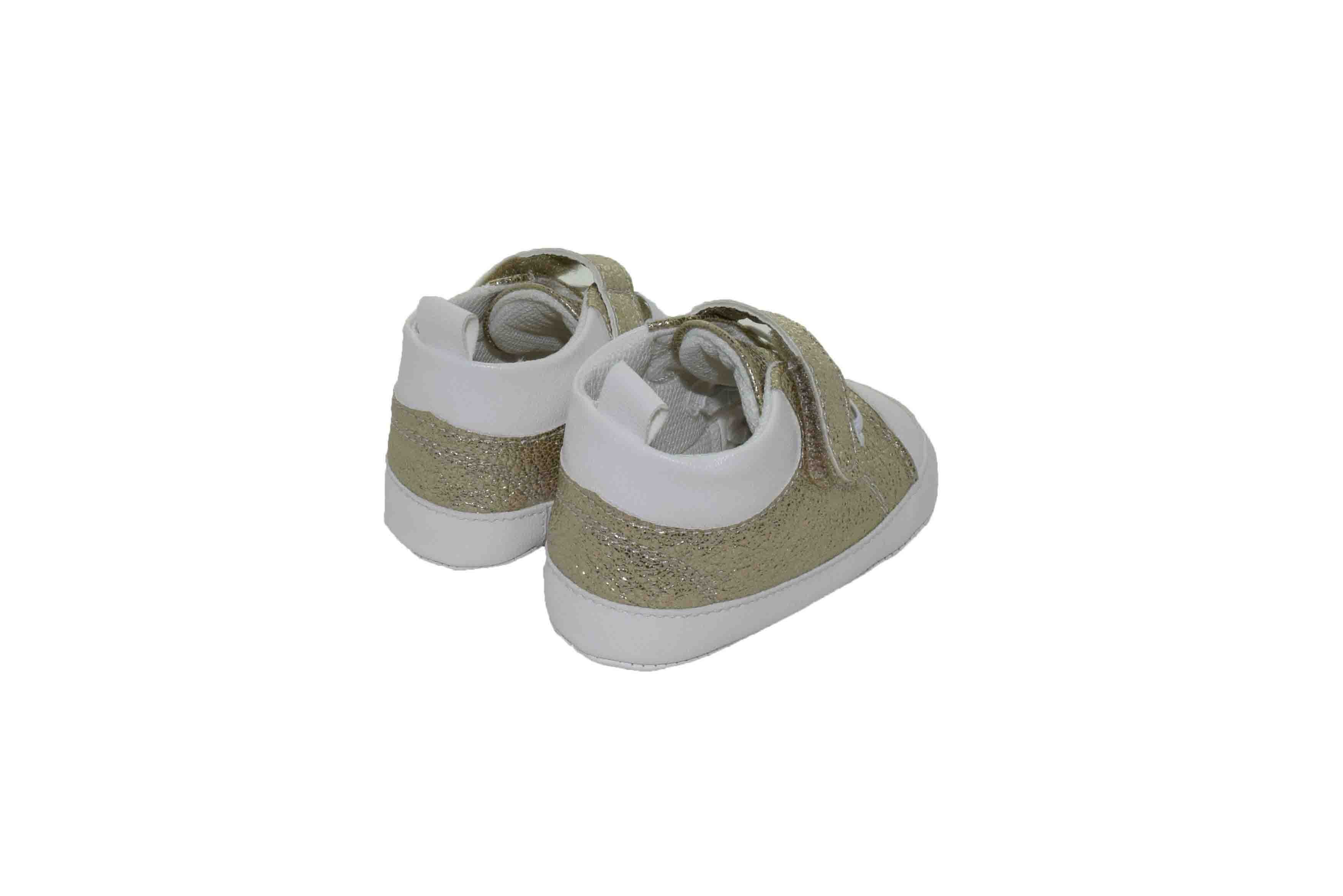 Tenis con Brillos y Velcro Oro Melokoton para Niña
