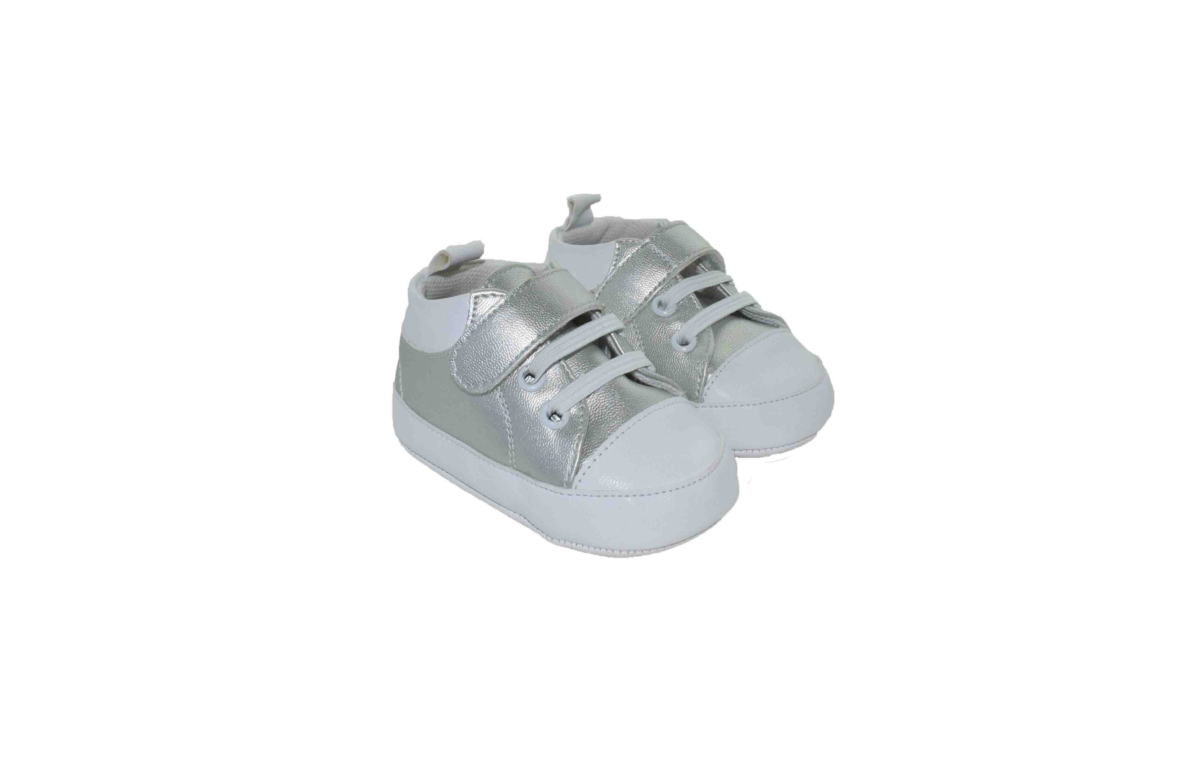 Tenis con Brillos y Velcro Plata Melokoton para Niña