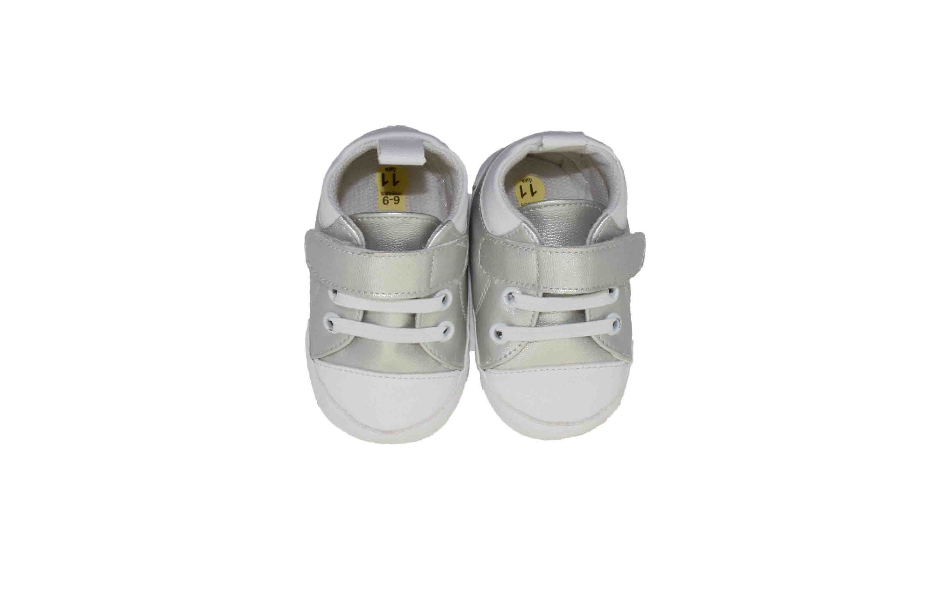 Tenis con Brillos y Velcro Plata Melokoton para Niña