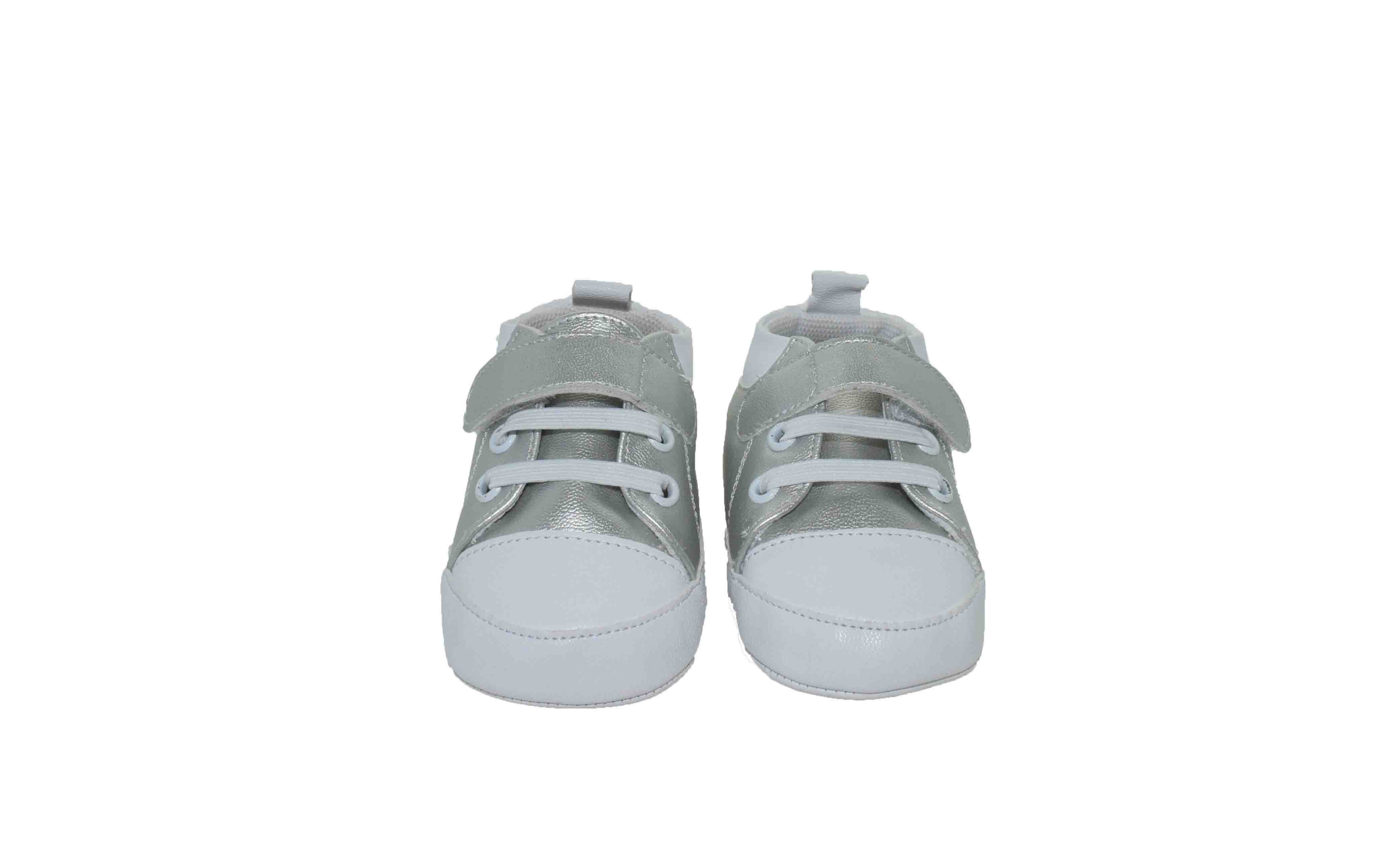 Tenis con Brillos y Velcro Plata Melokoton para Niña