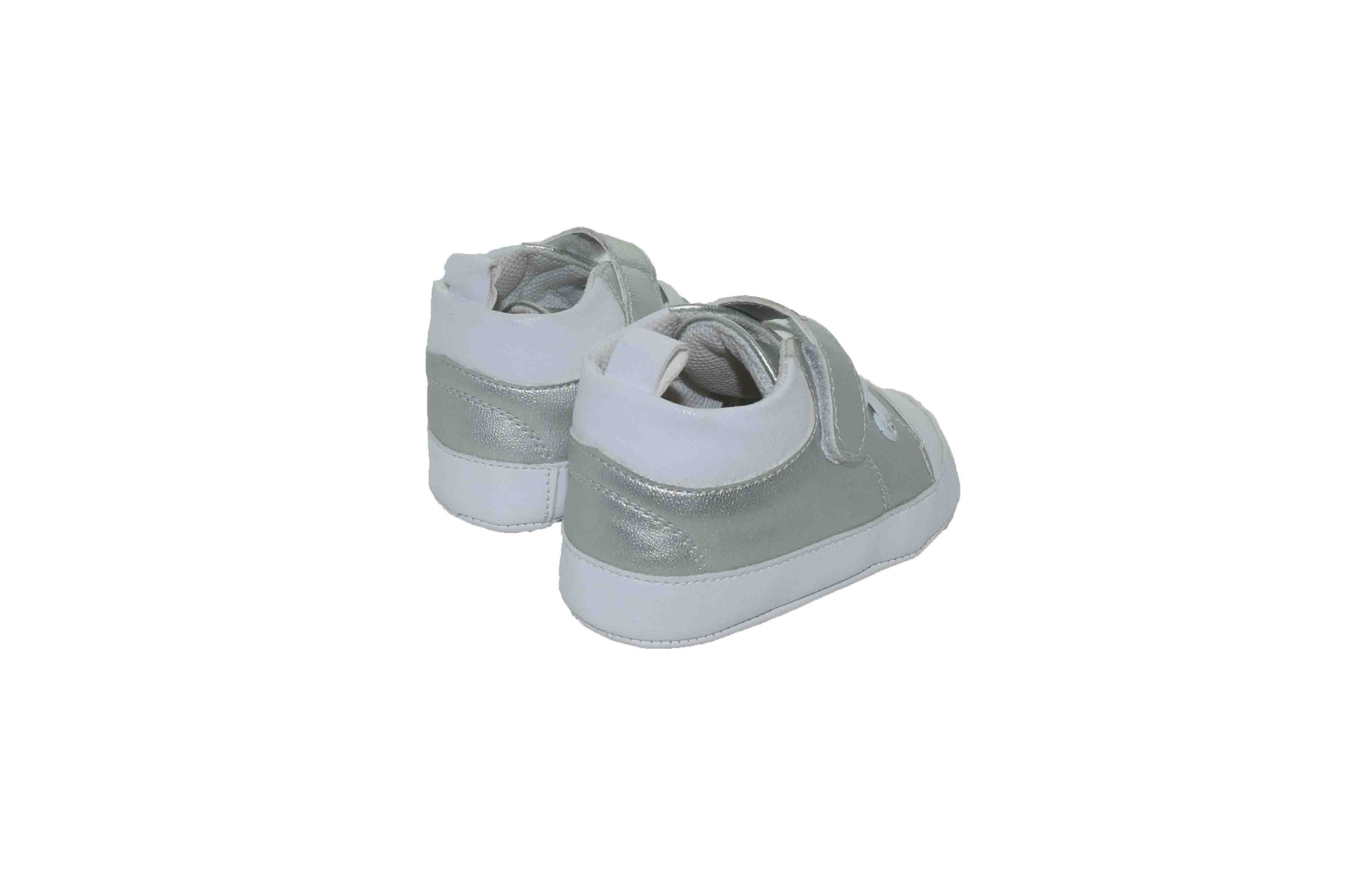 Tenis con Brillos y Velcro Plata Melokoton para Niña