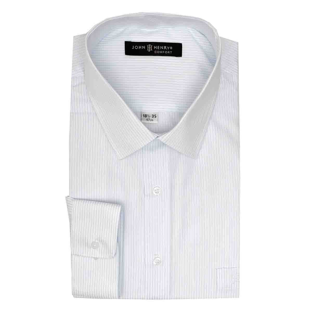 Camisa Manga Larga a Rayas Azul John Henry para Caballero