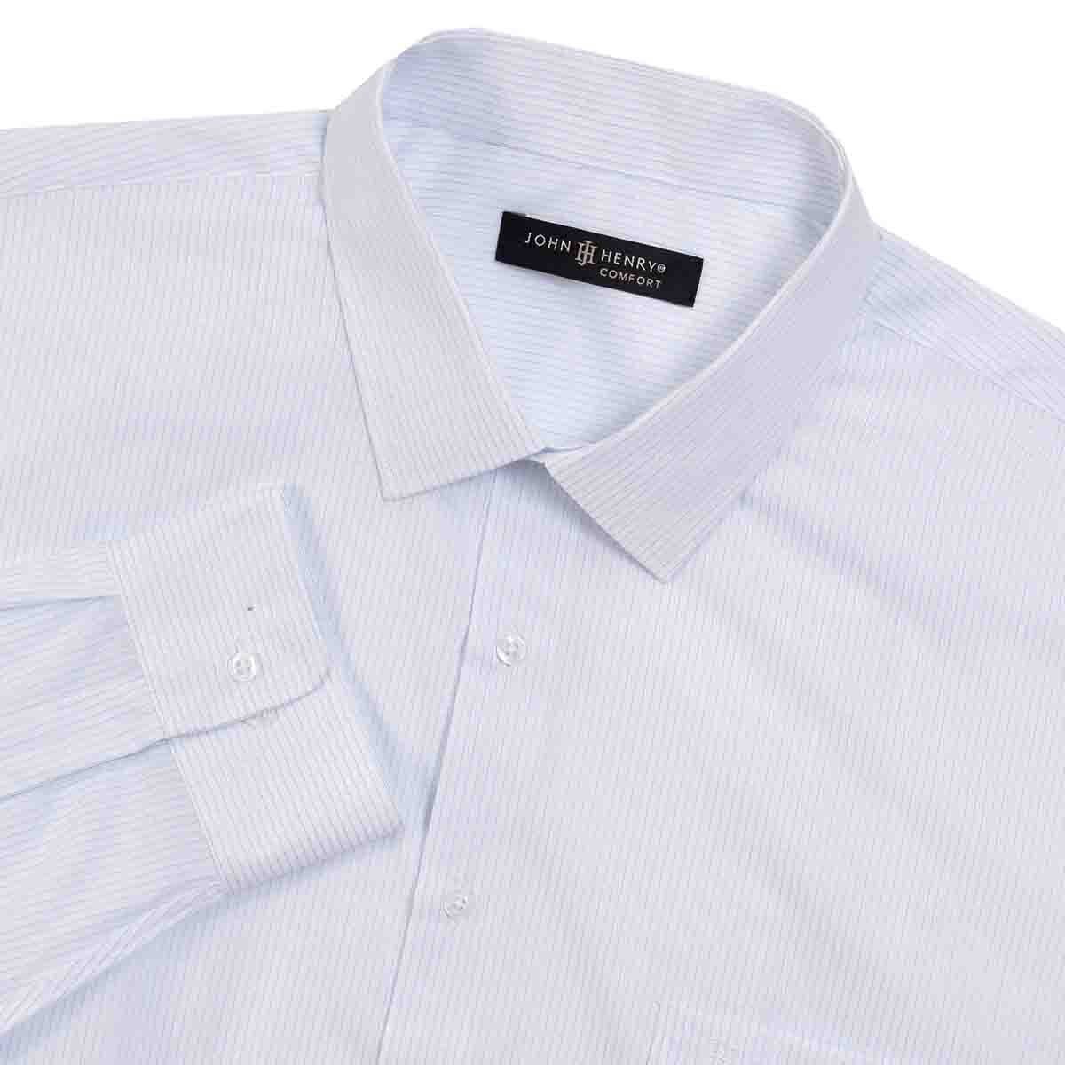 Camisa Manga Larga a Rayas Azul John Henry para Caballero