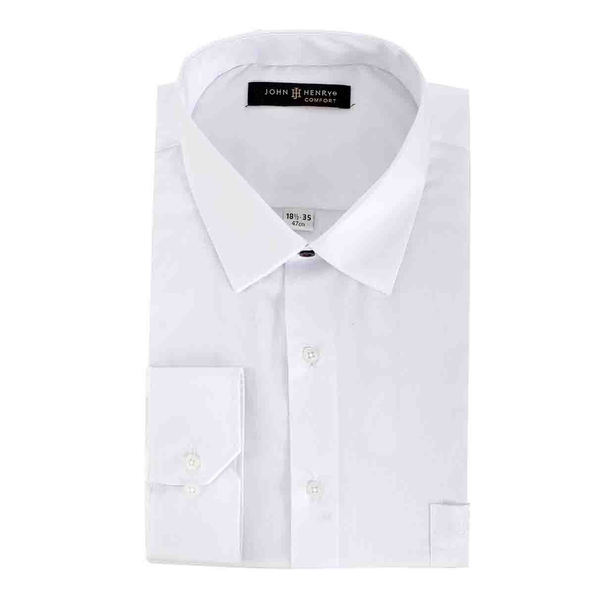 Camisa Manga Larga Blanco Falso Liso John Henry