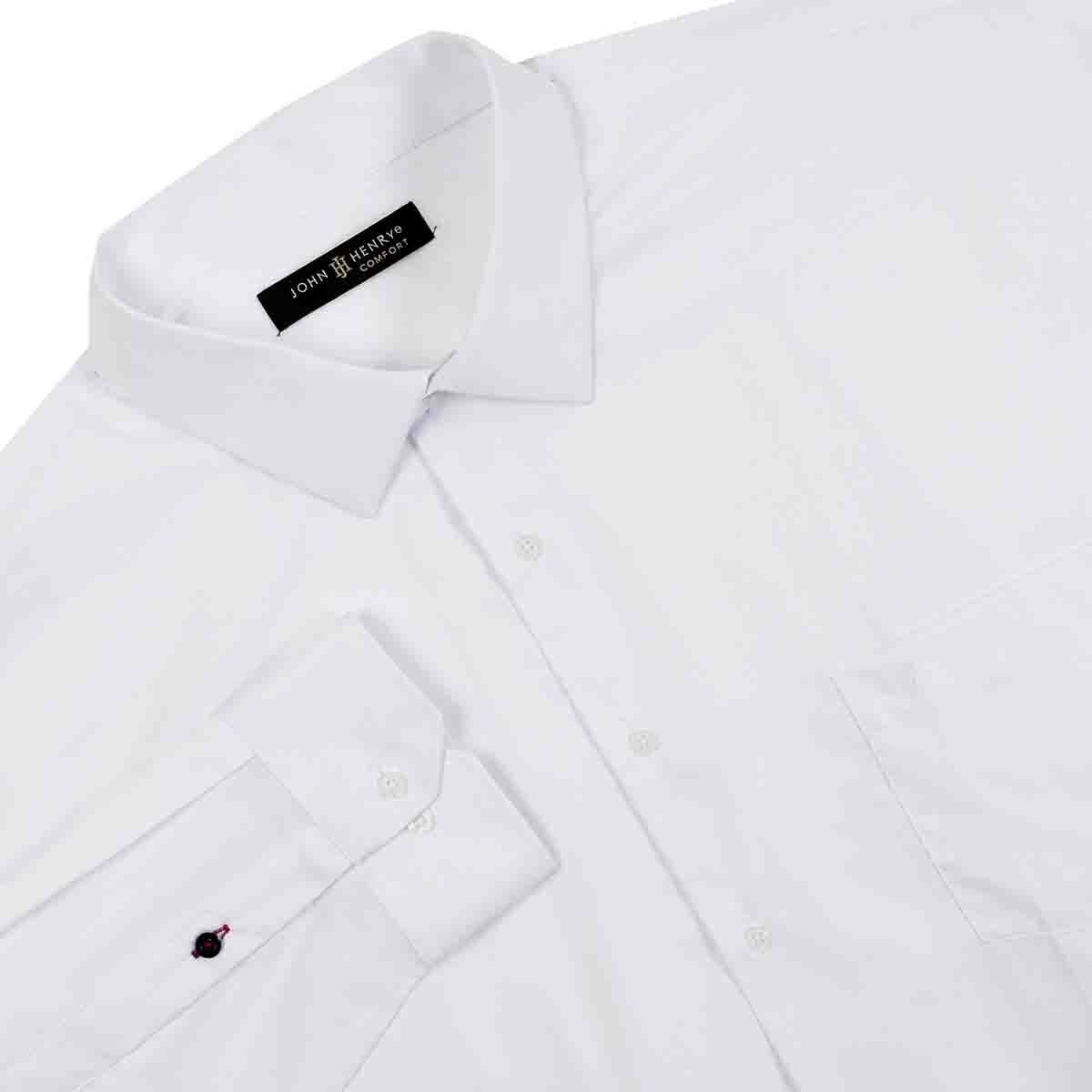 Camisa Manga Larga Blanco Falso Liso John Henry