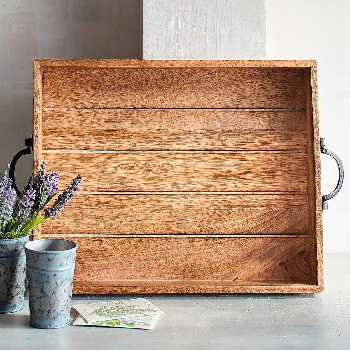 Charola Chestnut Wood Slat Pier 1 Imports
