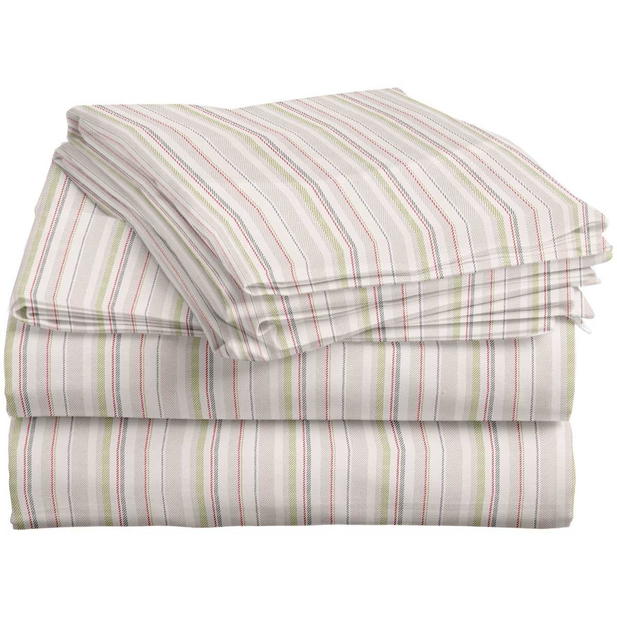 Sábana Rayas Earth Franela Home Nature - King Size
