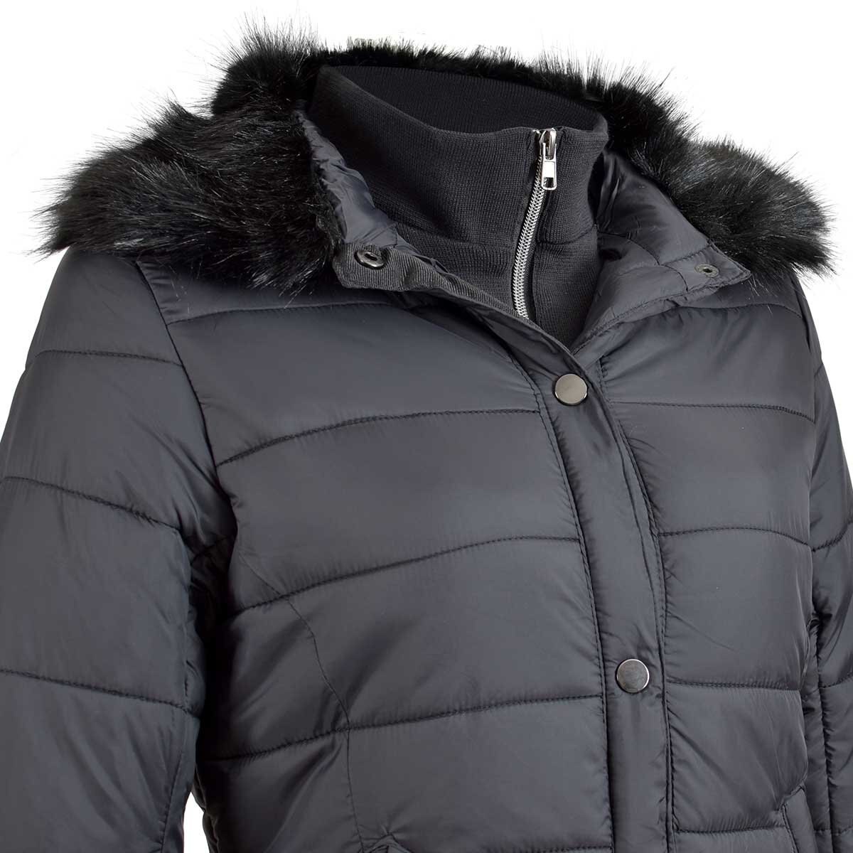 Chamarra con Cuello de Peluche y Broches Alfrente Blugrey