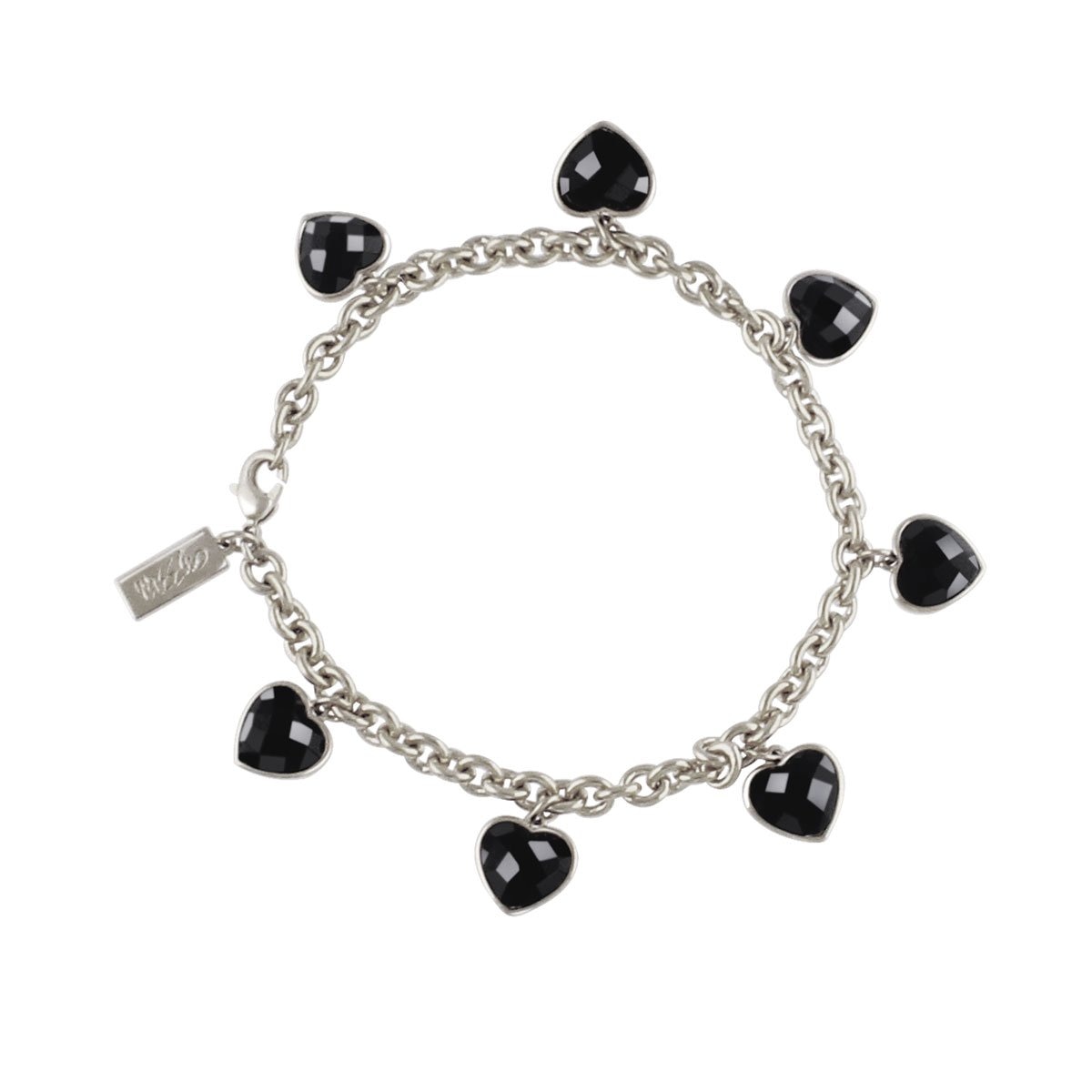 Pulsera en Rodio con Corazones Mossimo