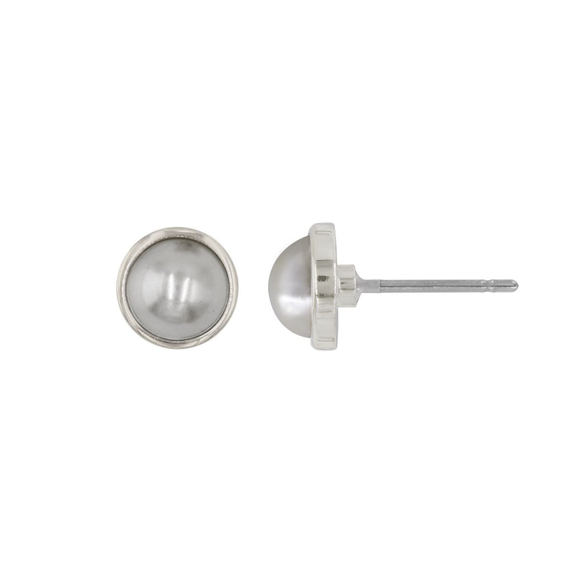 Studs con Perla de Cristal Gris Mossimo