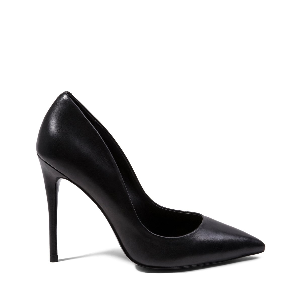Zapatilla Puntal Negra Lisa con Tacón Steve Madden
