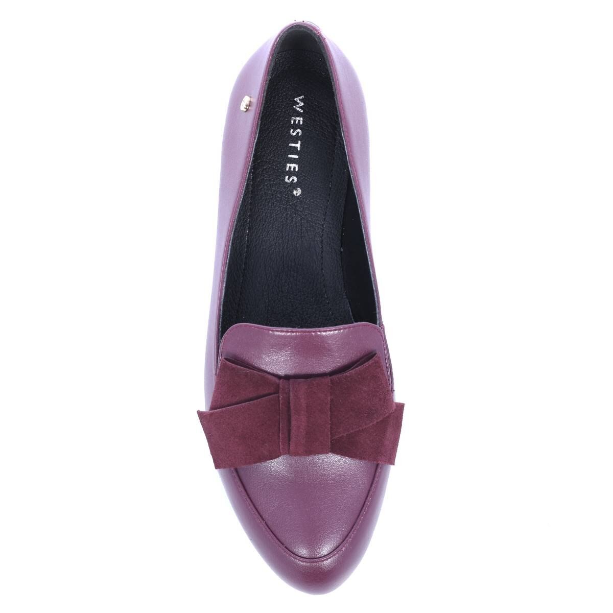 Slip On con Moño al Frente Color Rojo Obscuro Westies