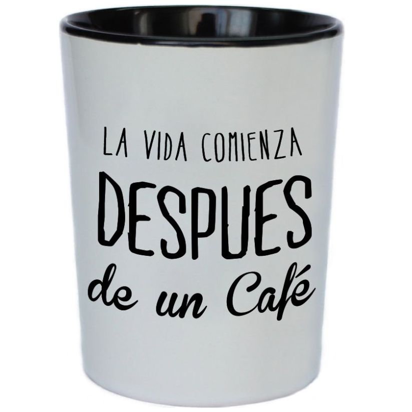 Taza de Cerámica 12 Oz "la Vida Comiena Después de un Café" Unique Art