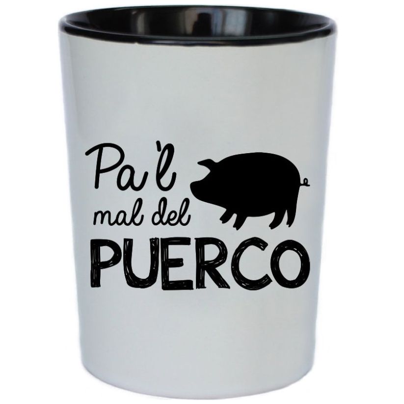 Taza de Cerámica 12 Oz "pal Mal Del Puerco" Unique Art