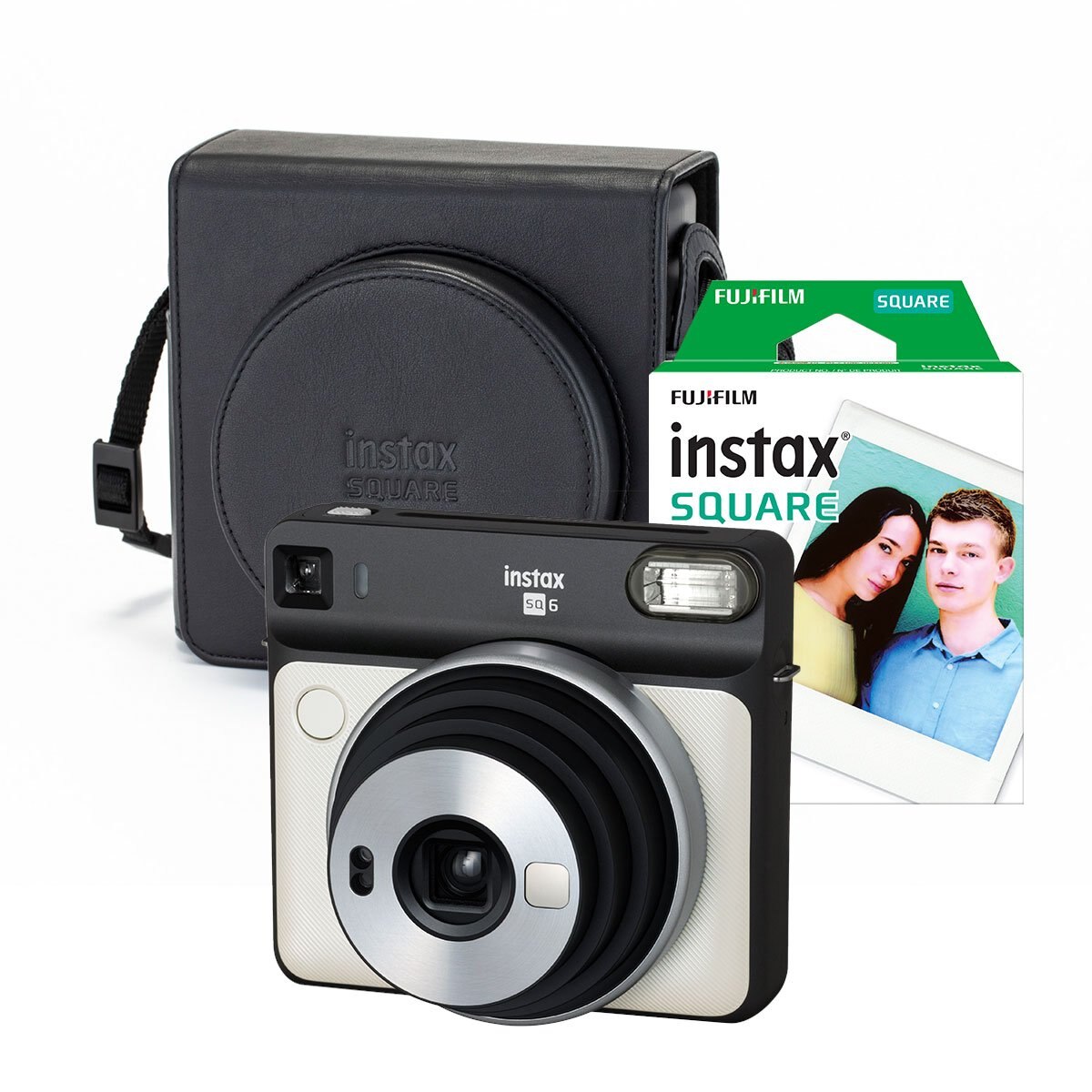 Paquete Instax Square Sq6 Blanca+ Películas y Funda