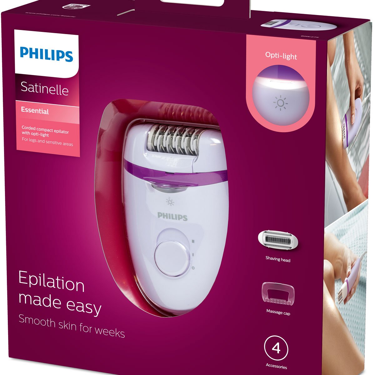 Philips Depiladora Satinelle Essential Bre275