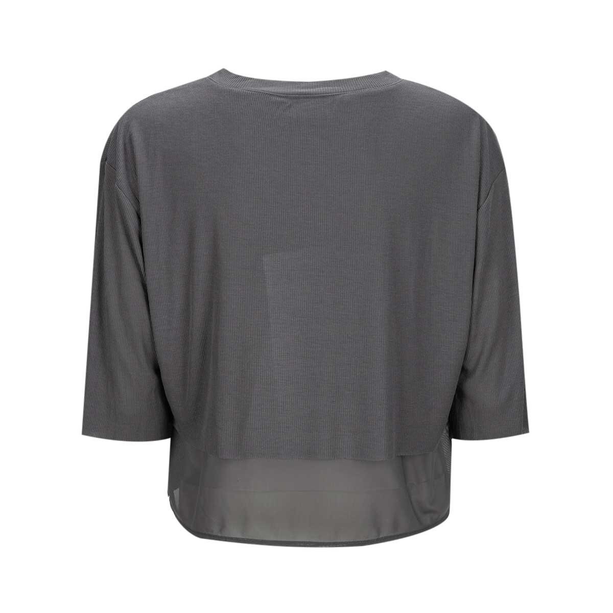 Playera Crop Acanalada For Intelligent Trainers - Dama
