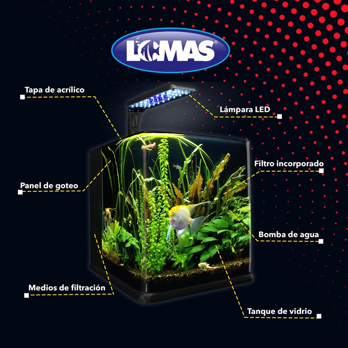 Acuario Nano Cubo de 9 Lt Acuario Lomas