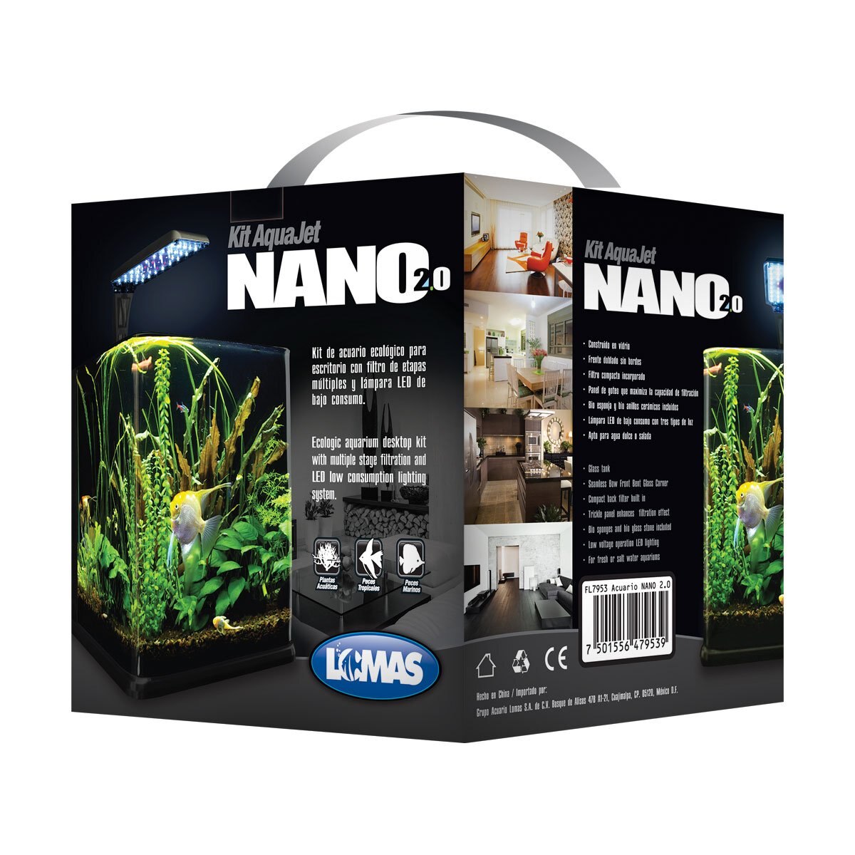 Acuario Nano Cubo de 9 Lt Acuario Lomas