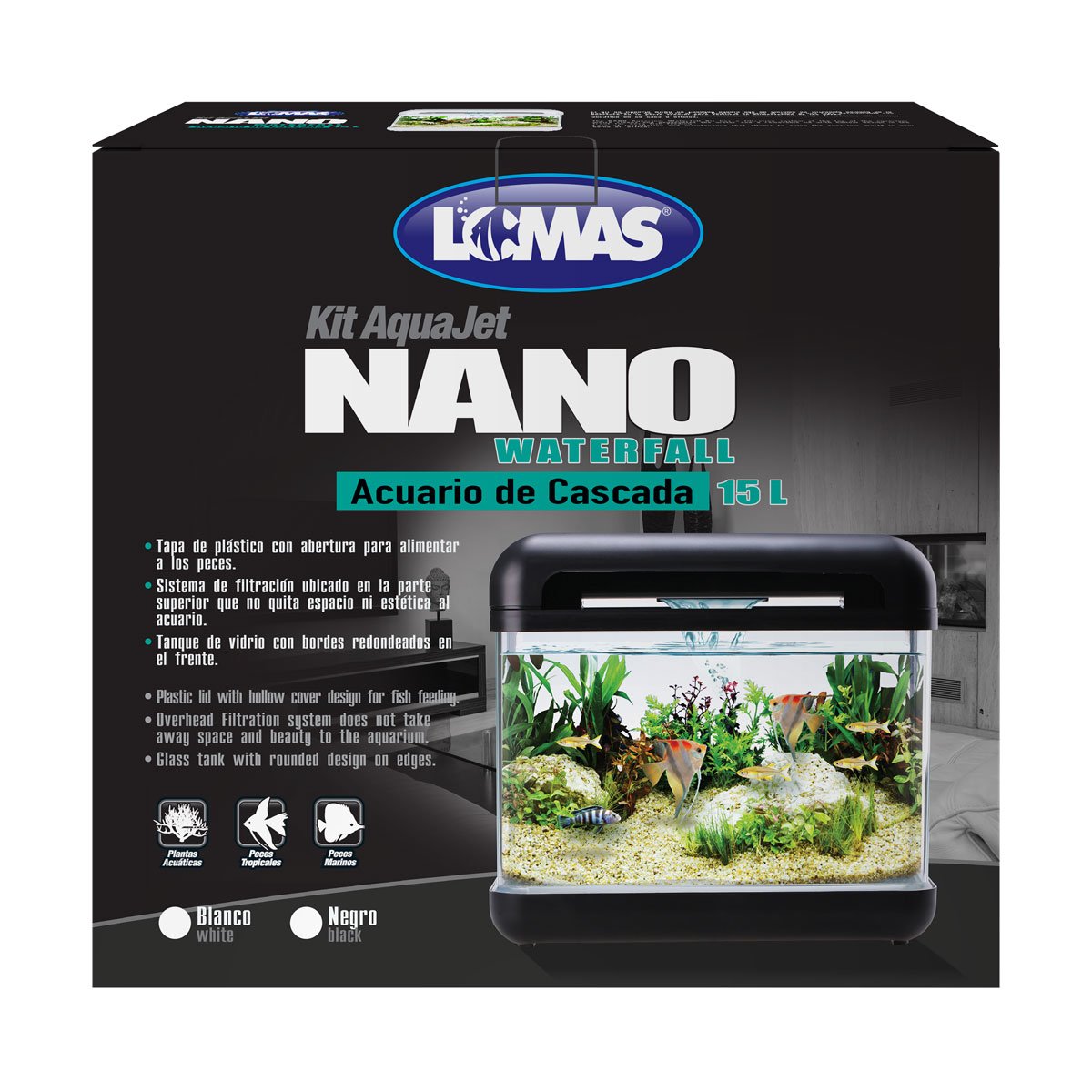 Acuario nano cascada de 15 lt blanco acuario lomas Sears