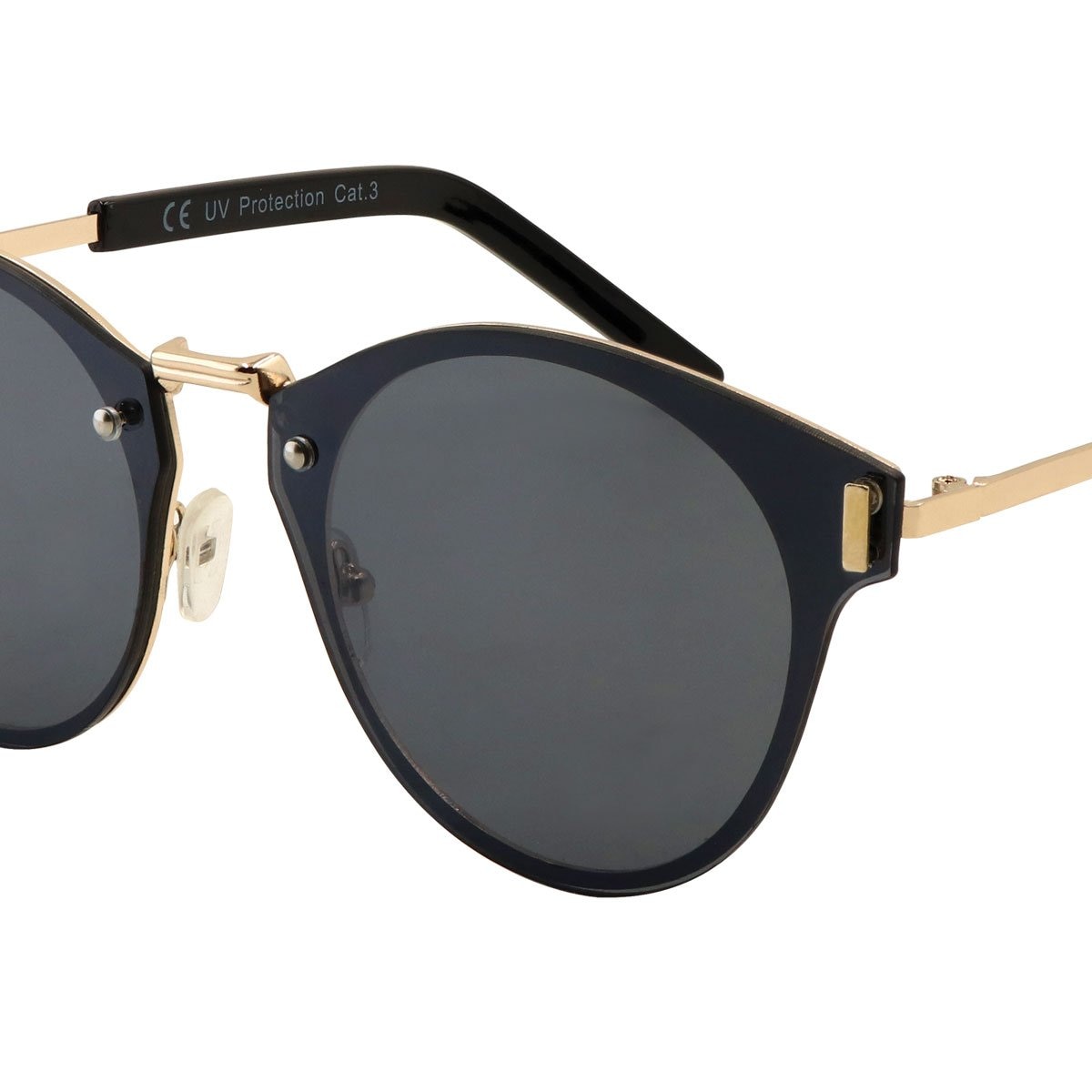 Lentes Cat Eye Dorado Flash Negro Emanuel Ungaro