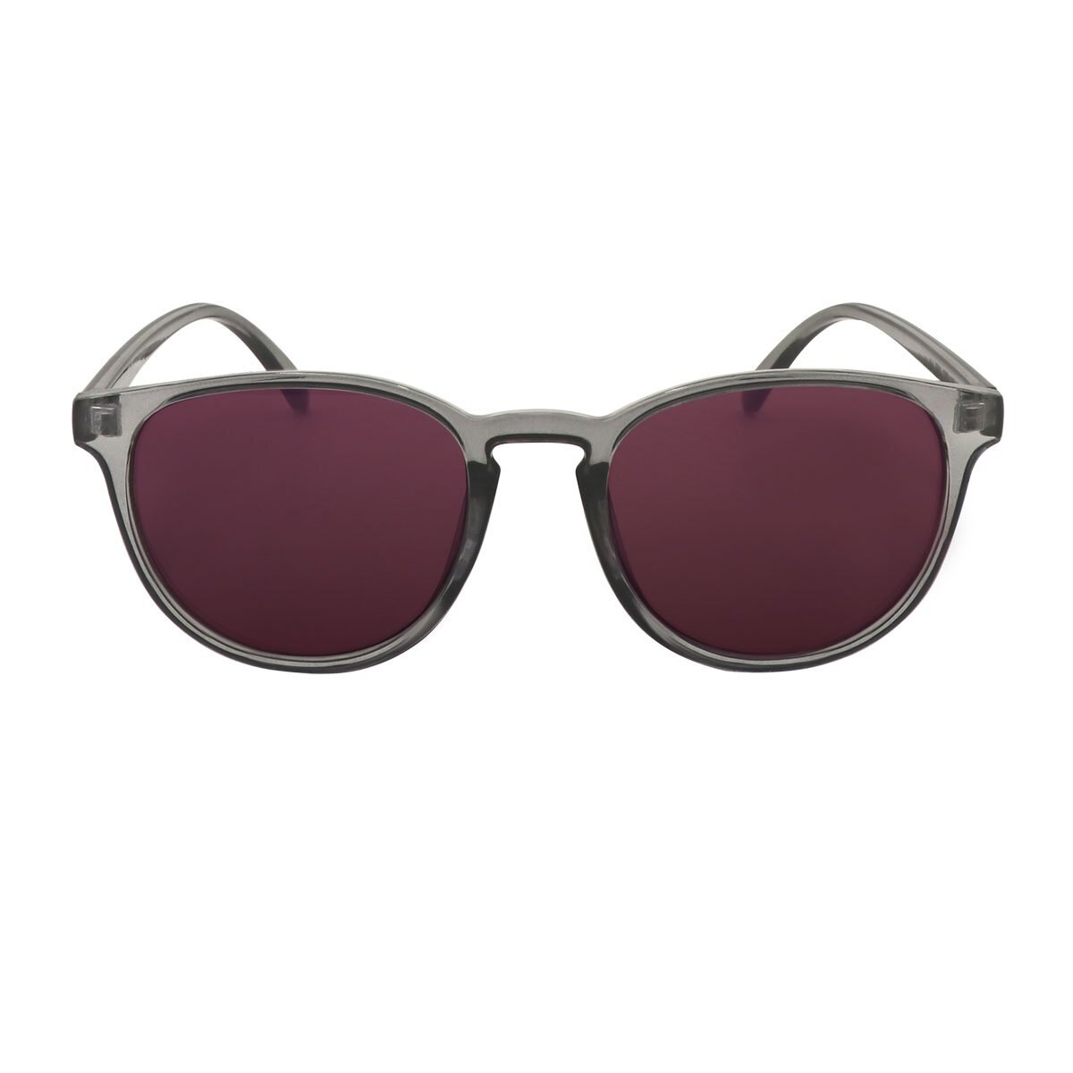 Lentes Retro Pasta Gris Micas Vino Emanuel Ungaro