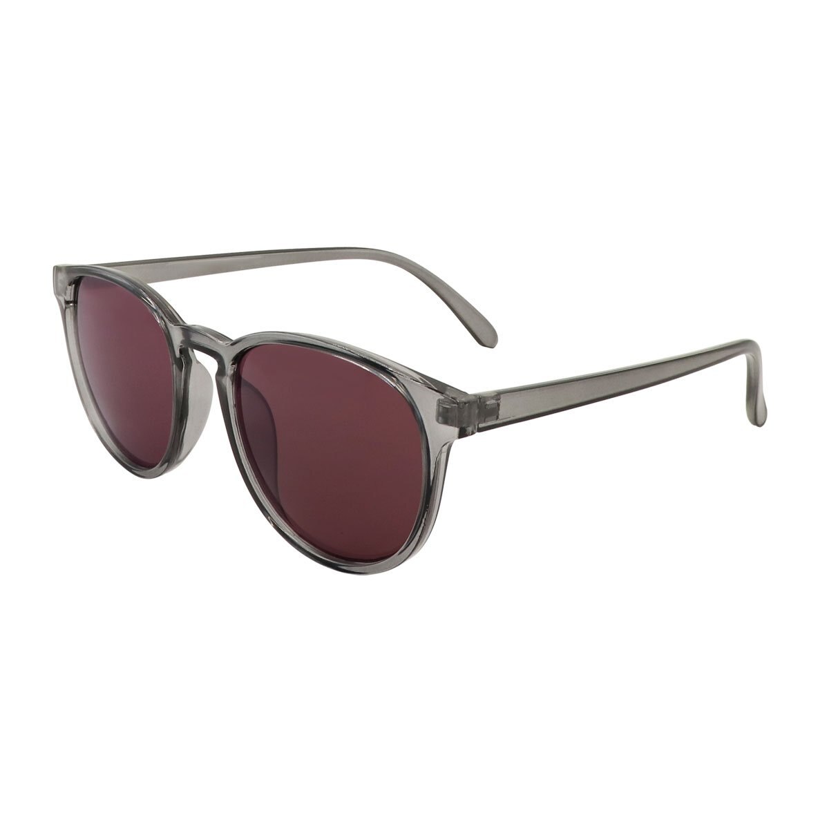 Lentes Retro Pasta Gris Micas Vino Emanuel Ungaro