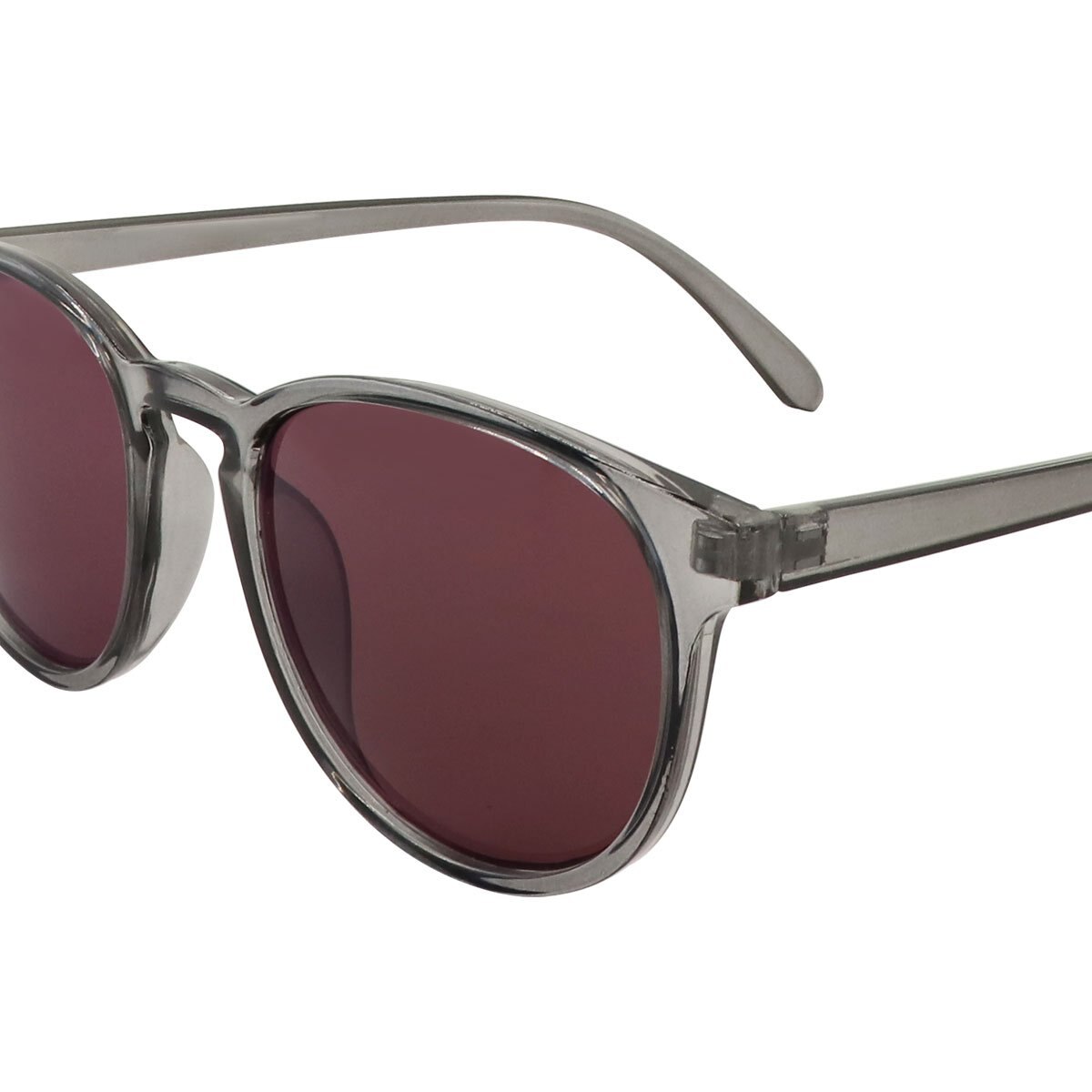 Lentes Retro Pasta Gris Micas Vino Emanuel Ungaro