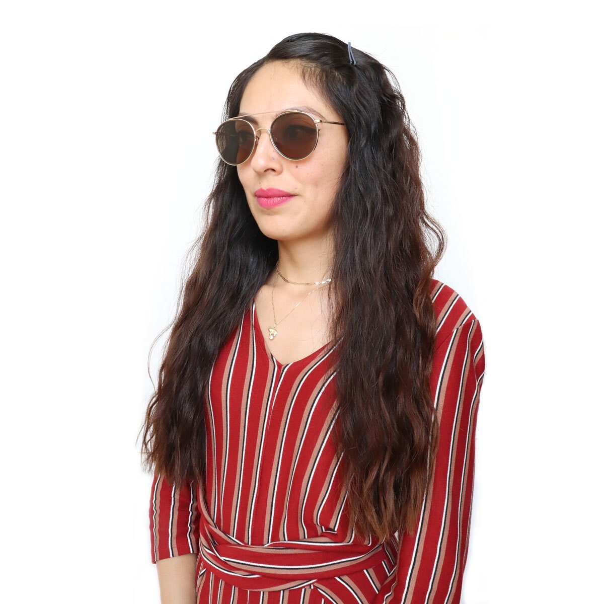 Lentes Rnd Mtl Dorado Micas Café Emanuel Ungaro