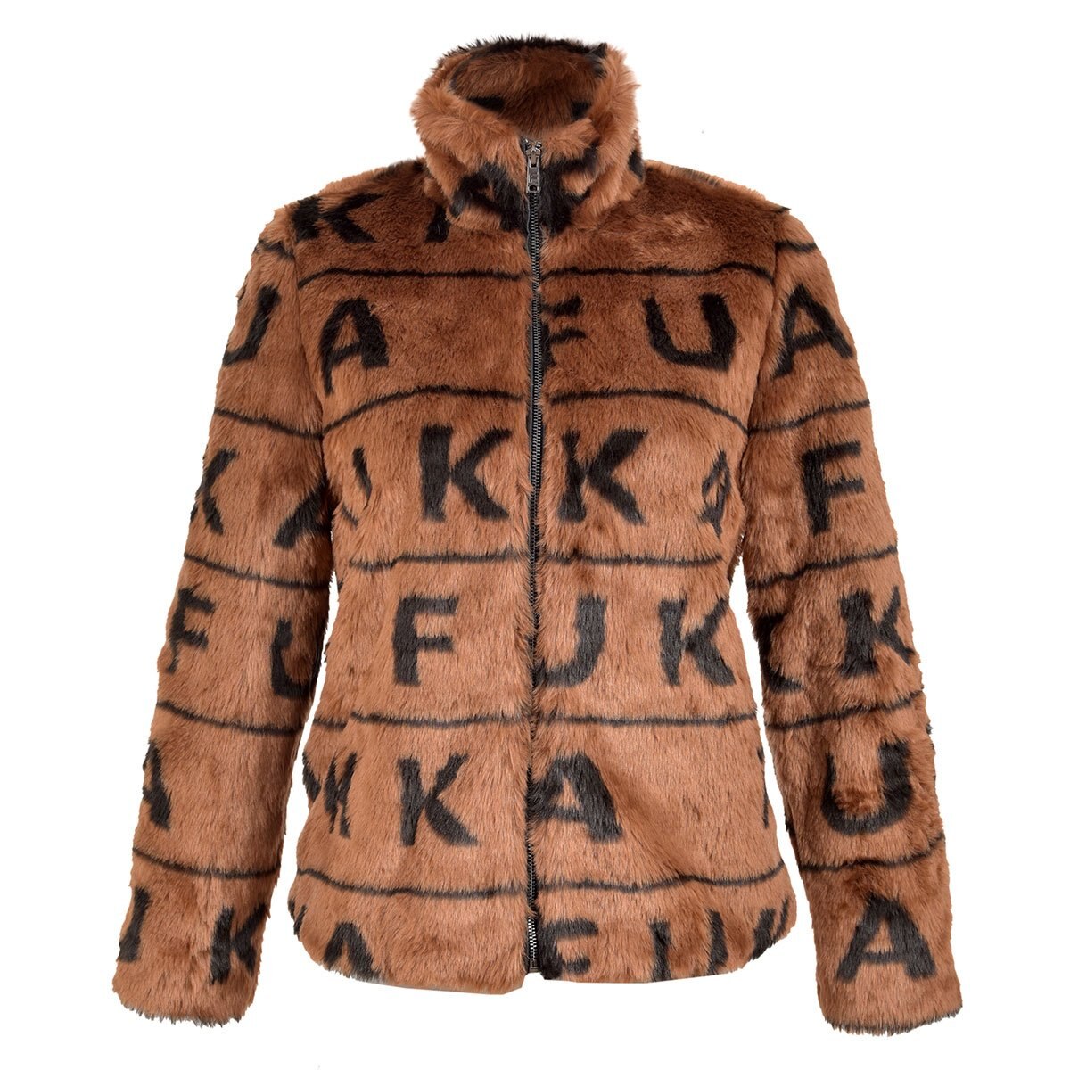 Abrigo con Peluche Y Emblemas de Fukka para Dama