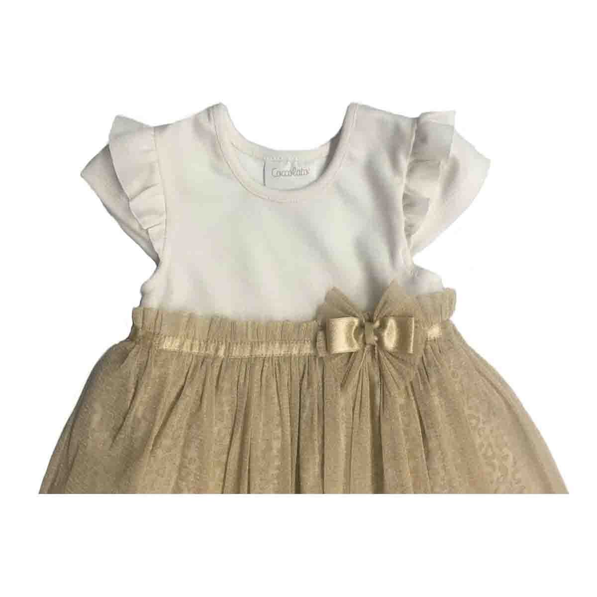 Vestido Blanco Dorado Coccolato