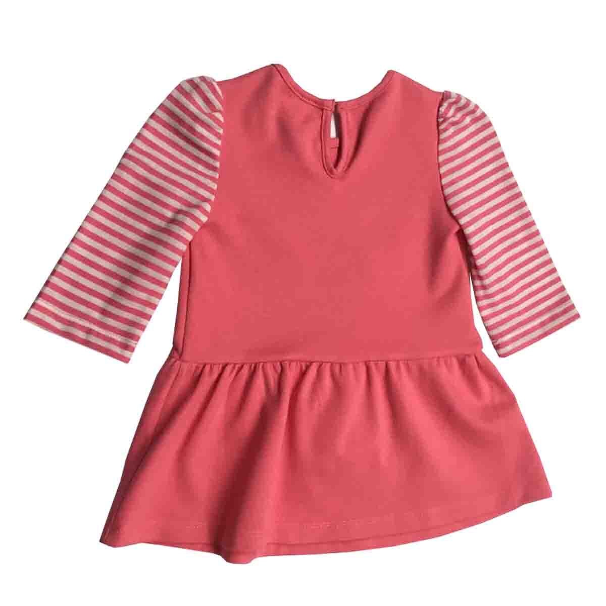 Vestido Rosa Bordado Gatita Coccolato para Bebé