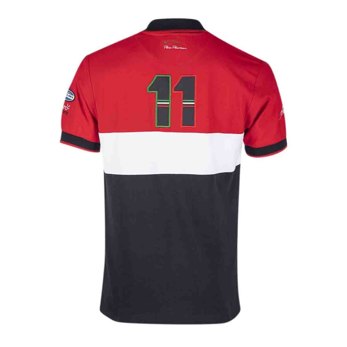 Polo Casual para Caballero Marino Blanco y Rojo Checo 19 Pole Position
