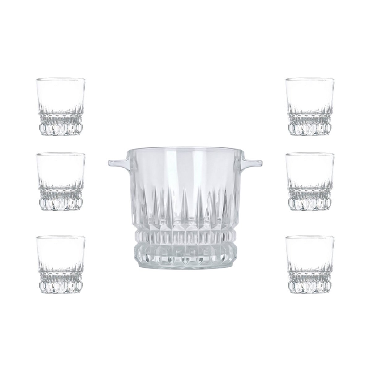 Hilera Y Vasos Transparente de Vidrio Luminarc