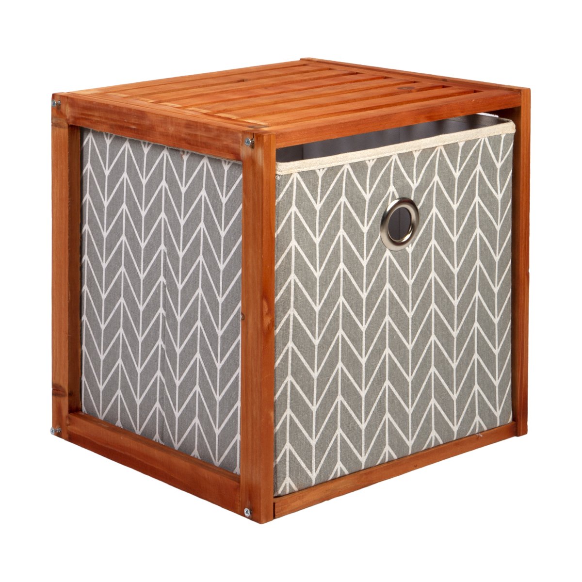 Home nature cubo de almacenaje de madera y algodón - Sears