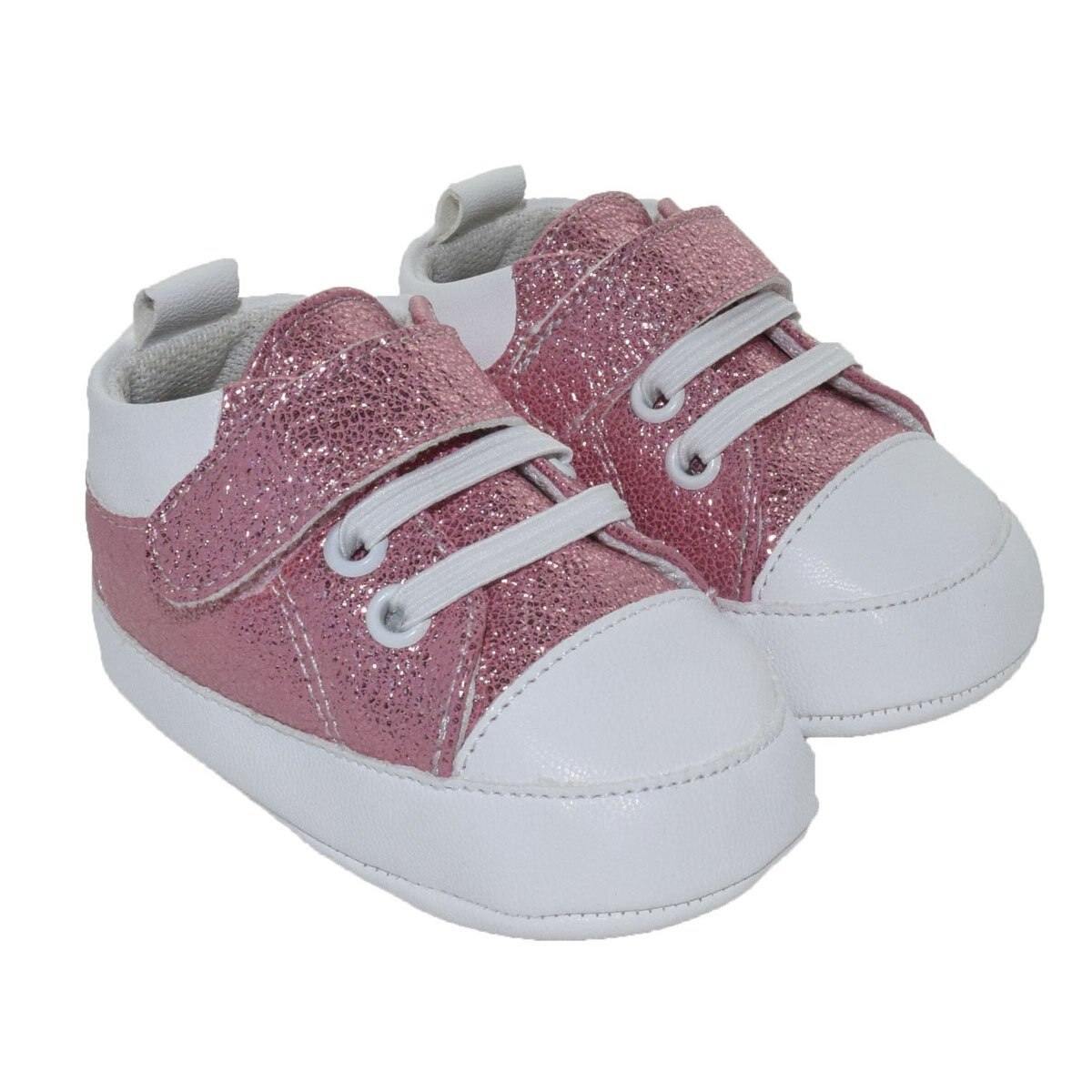 Tenis con Brillos y Velcro Rosa Melokoton para Niña