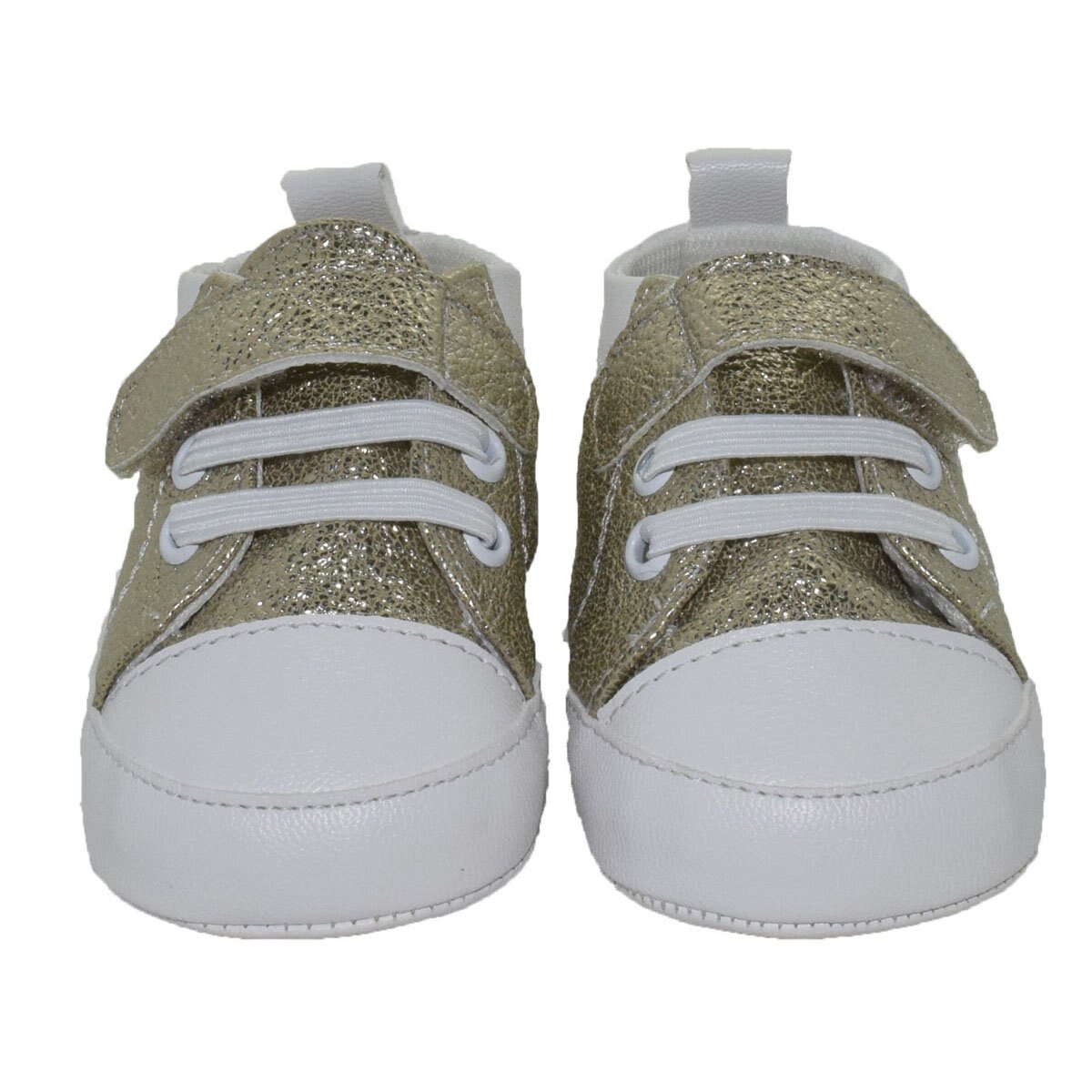 Tenis con Brillos y Velcro Oro Melokoton para Niña