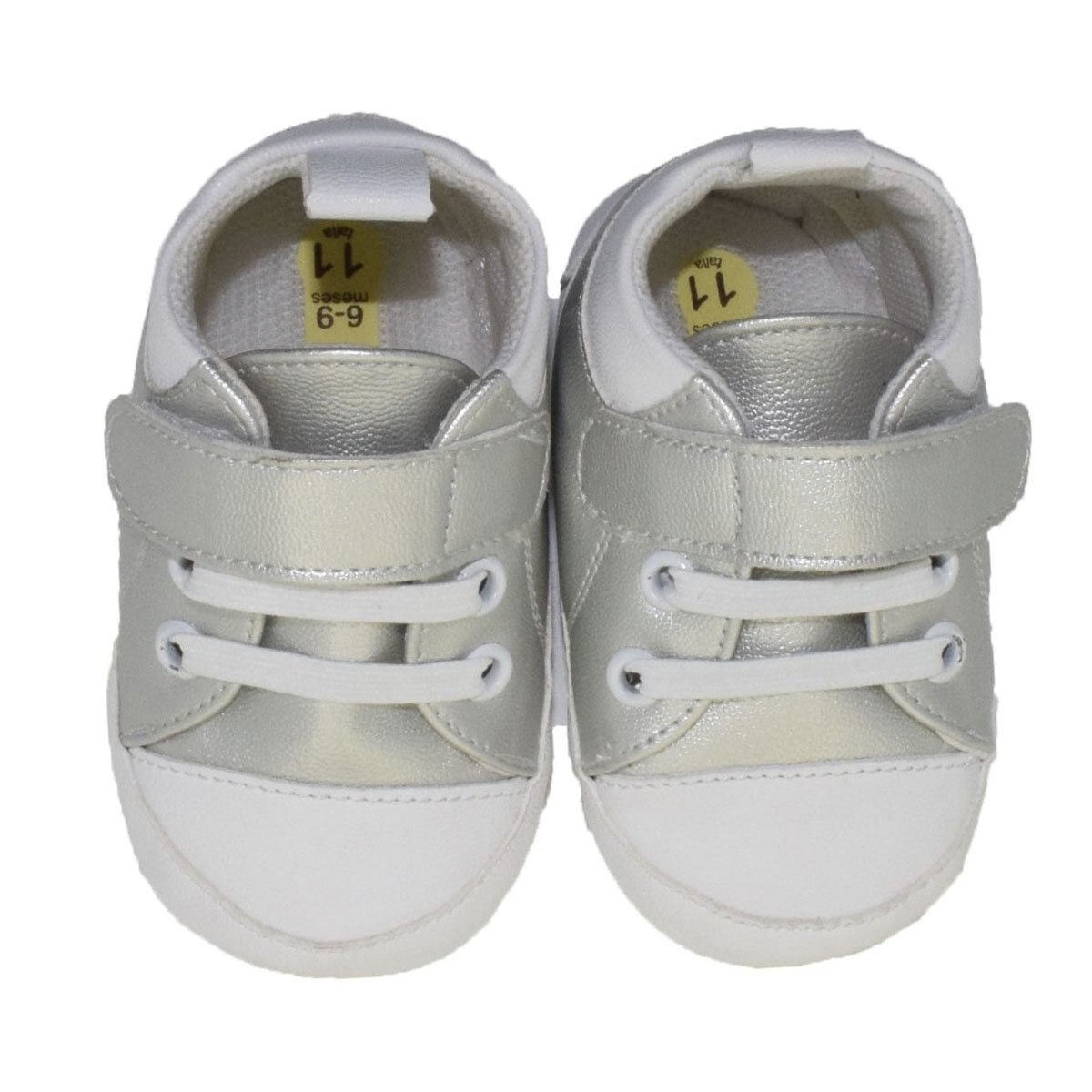 Tenis con Brillos y Velcro Plata Melokoton para Niña
