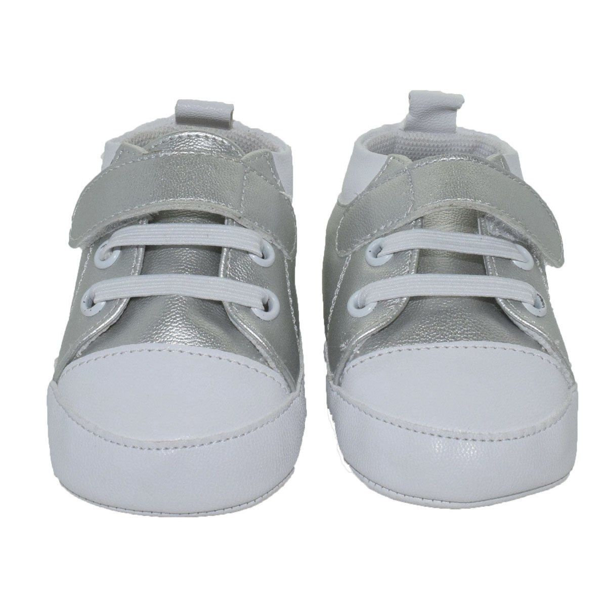 Tenis con Brillos y Velcro Plata Melokoton para Niña