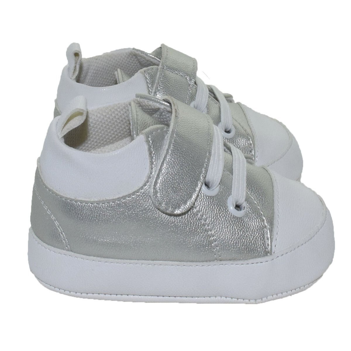 Tenis con Brillos y Velcro Plata Melokoton para Niña