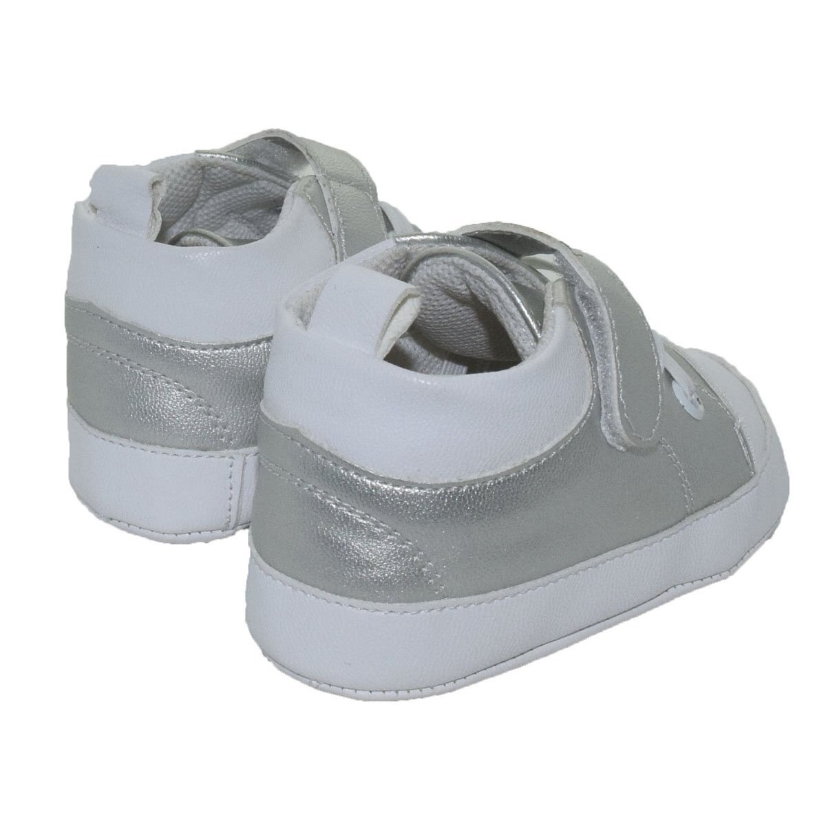 Tenis con Brillos y Velcro Plata Melokoton para Niña
