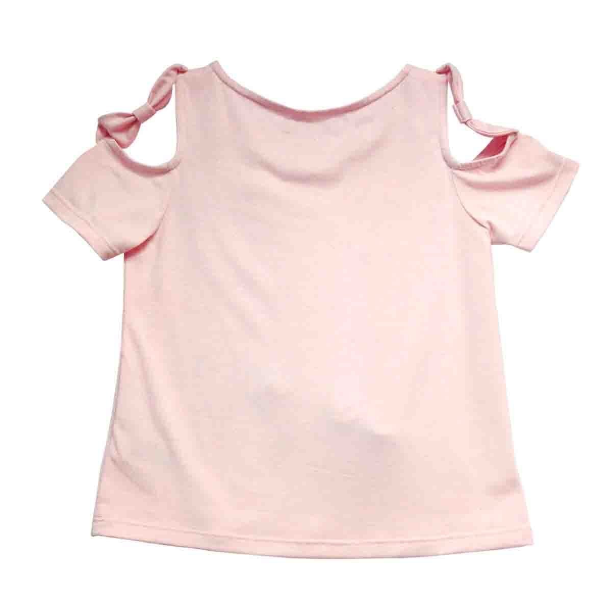 Playera off Shoulder Estampada Let´s Go