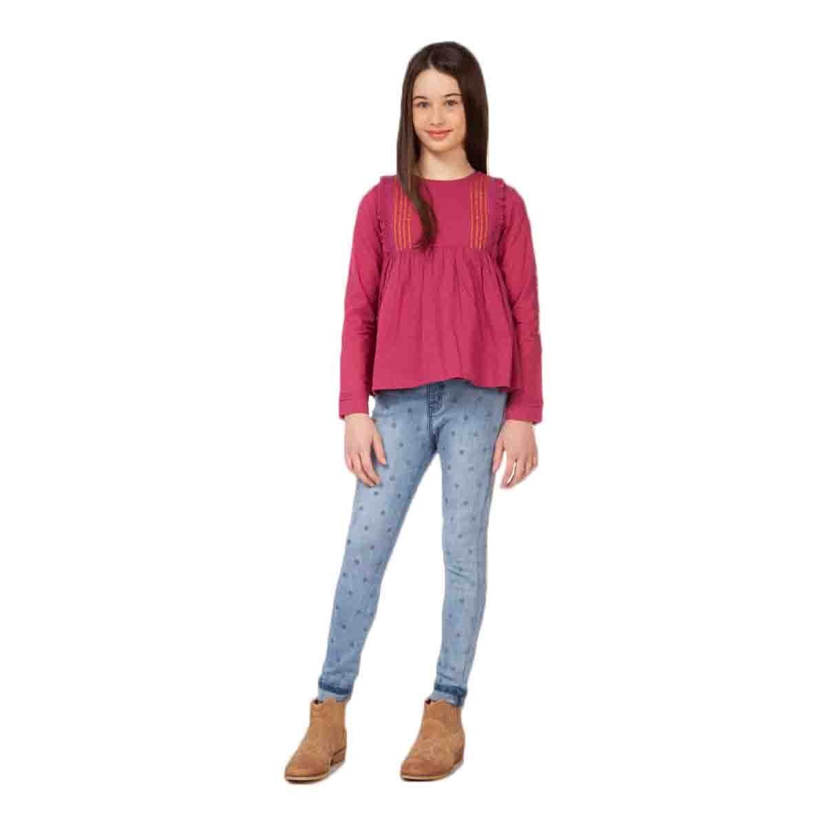Blusa Manga Larga Fuchsia Dex para Niña