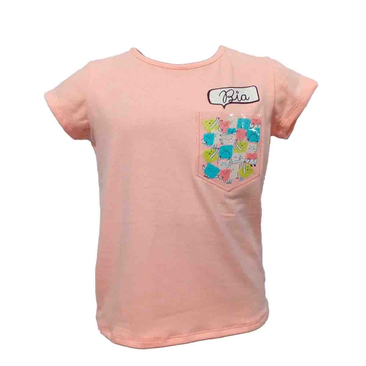 Playera con Bolsa Estampada Bia para Niña