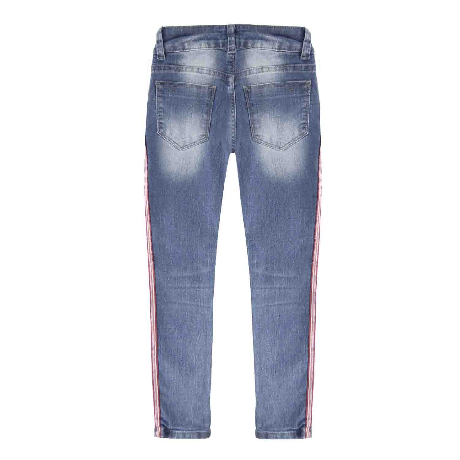 Jeans Skinny con Destruccion Y Pedrerial Jeanious para Niña